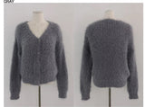 CLOUD FUR KNIT CARDIGAN (BLUE)