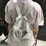 GLOSSY MINI SILVER BACKPACK (2color) 