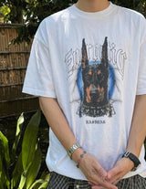 [A-T0122] ドーベルマンオーバー半袖Tシャツ (2色)
