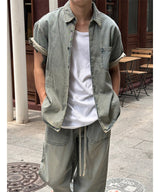 [S/S]ルーズフィットUネック半袖Tシャツ(4color)