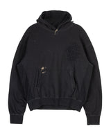  'GL' Logo Vintage Washing Hoodie [ BLACK ]