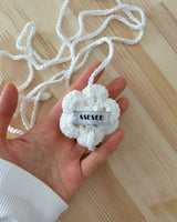 Organic Rose Necklace - Pure White