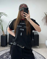Decen Lettering Ringer Short Sleeve T-shirt