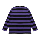 Striped Round Long Sleeve T-Shirts BK/PU