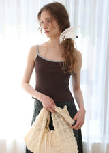 Cotton Flower Square Scrunchie_White