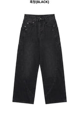 Jeff Big Pocket Washed Curved Jeans