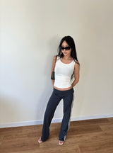 low rise track pants