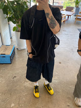 リネンカーペンターデニムハーフパンツ 2C