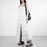 Bullet lace punching long dress
