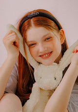 EMBROIDERY LETTERING HAIR BAND (BLACK)
