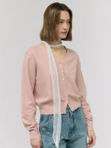 Vネックボカシカーディガン ベイビーピンク