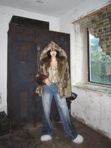 Hoodie fox fur-JK (Brown)