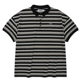 STRIPE PIQUE T-SHIRT [BLACK]