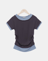 ポソンコントラストシャーリング半袖Tシャツ