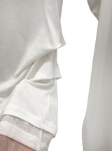 Ribbed Color Matching Layered Pintuck Boat Neck Tee