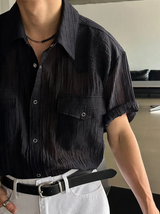 [S/S] Western シースルーリンクルシャツ(3color)