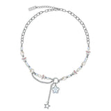 Aurora Star Pearl Chain Drop Surgical Necklace