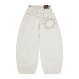 GP138 Meteor Applique Cream Cotton Pants (CREAM)