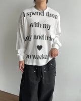 Spend Lettering Waffle Long Sleeve