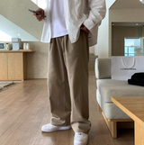  Wonderant Cotton Ton-Tuck Banding Wide Pants