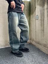 Kane Teen ウォッシュ加工ワイドデニムパンツ 2C