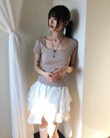 [MADE] エトロ レース Vネック 半袖 Tシャツ