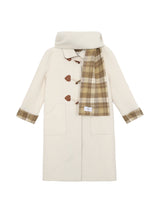 Celebrity toggle checkered long coat