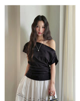 Off Shoulder Ruched Short Sleeve Top