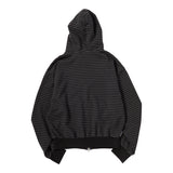 Untitled スターリーナイトスモールストライプフードジップアップ BLack Chacoal
