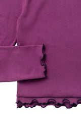 フリルクロップTシャツ_パープル