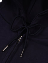 UNISEX ツートン ブラー エンボロゴ フード ジップアップ ネイビー (FCF1ZP323M)