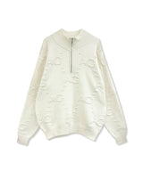 UNISEX モノグラムハーフジップニット