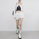 Bute frill cardigan + frill mini skirt set