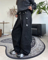 Pale Fold Damage Raw Denim