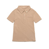 [LINE] Unbalanced Ribbed Polo T-shirt (3c)