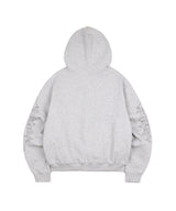 ニードルワークフーディージップアップ - Gray