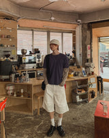 Lowd Adjust Wide Denim Bermuda Pants
