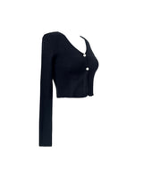 Daisy two button V-neck crop long sleeve cardigan (6 colors)