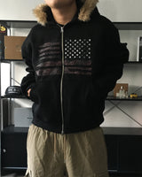 OW Raccoon Crop Hooded Zip-Up (2C)