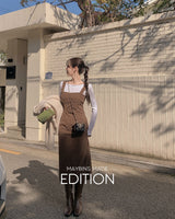 【MADE】コーデュロイビスチェロングワンピース