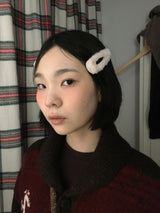Bunny Faux Fur Snap Hair Clip (3color)