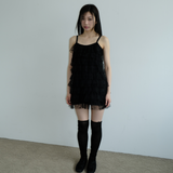 SHA EMBROIDERY CANCAN DRESS _BLACK