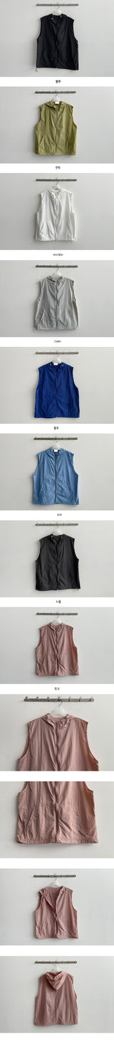 MoN Summer Windbreaker Nylon Hooded Vest Jumper