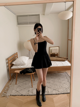 [SHOPPERMADE] Chiffon Flare Layered Sleeveless Mini Dress