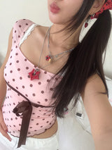 gleaming little star berry necklace [red]