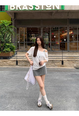 three-piece T-shirt sleeveless skirt set (3 SET)