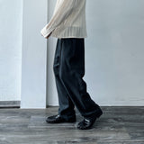Textured Draped Wide Pants