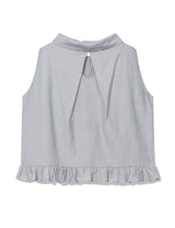 ハイネック フリル スリーブレス(LIGHT GREY)