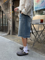 Lua cutting bermuda denim pants