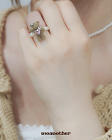 Teddy Heart Pearl Ring
